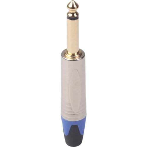 Set of 2 Alloy 1/4 6.35mm Stereo Solder Connector Plug Amplifier Accessories