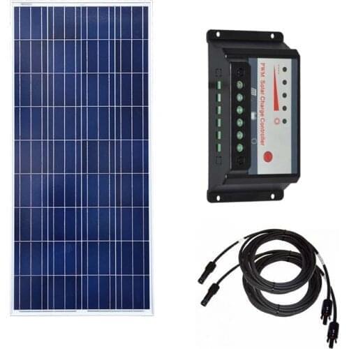 Solar Panel Kit 150w 300W 450W 600W Solar Charge Controller 12v/24v 30A Battery Charger PV Cable Caravan Car Camping Light LED