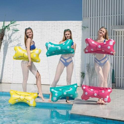 Inflatable Water Hammock Net Bowknot Recliner Fila Flotante Plegable Reclinable Bowknot Foldable Floating Row Leisure Sofa Chair