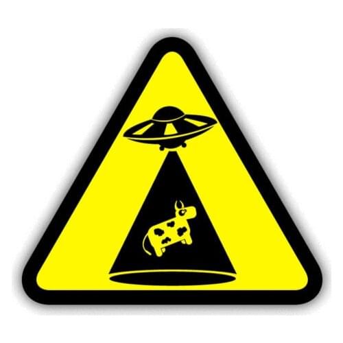 LLY-1292 Personality Car Stickers UFO Modeling Decal PVC Auto Motorcycle Sunscreen Waterproof Creativity Interesting Decals