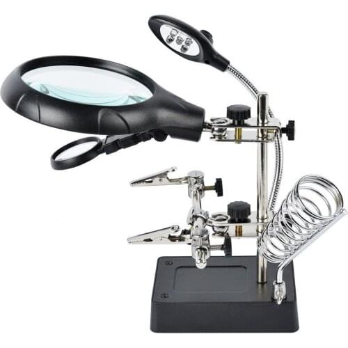 Premium Table Soldering Helping Hand Third Hand Tool Soldering Station Magnifier Welding Repair Tool