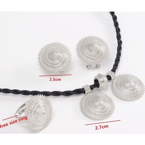 2017 new ethiopian set jewelry pendant rope earring ring GF eritrea africa wedding engagement ethiopia sets