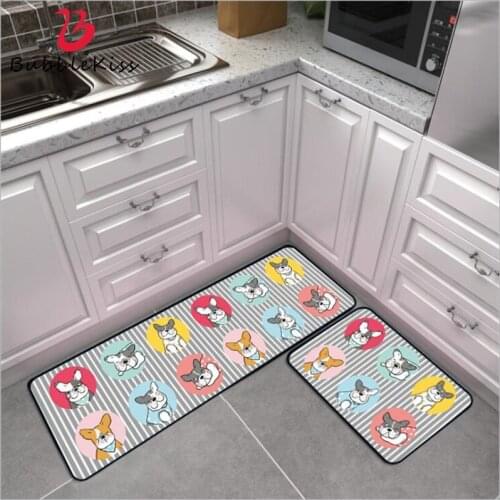Bubble Kiss 2020 New Door Mats Outdoor Cute Cartoon Gray Striped Dog Bullfighting Kitchen Mats Entry Mat Anti-Slip Floor Mat