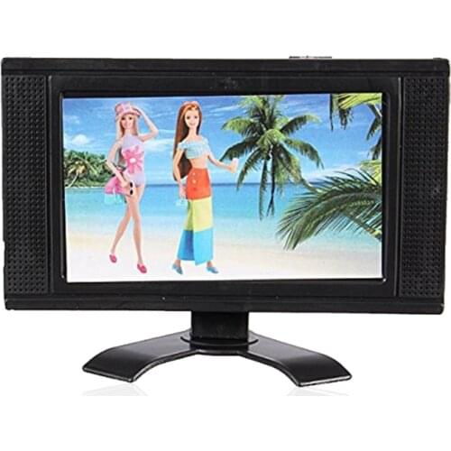 New LCD TV Doll Toy Structures Accessories For Barbie Doll House Furniture Sep6-A