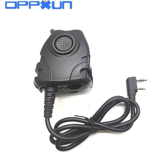 Oppxun Waterproof PTT Cable For KENWOOD K Plug for Z Tactical Comtac H50 MSA SORDIN H60 HD01 Noise Reduction Headset
