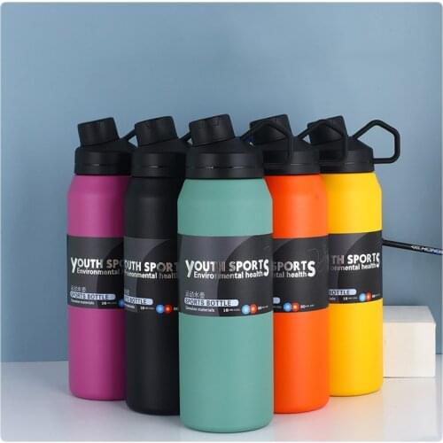 Portable Drinking Bottle Double Wall Insulated Vacuum Cup Outdoor Travel Sports Hiking Gym Water Protein Powder Mixing Bottle