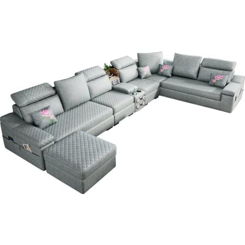 Simple modern fabric sofa latex technology cloth size imperial U-shaped detachable corner living room SOFA