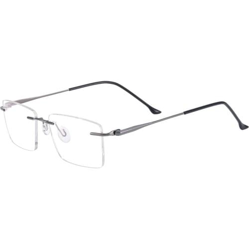 Rectangular Metal Men and Women Fashion Rimless Spectacles Frame For Optical Lenses Myopia Presbyopia Progressive