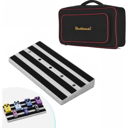 Rockhouse RPB-2 Large Portable Guitar Effect Pedal Board Lightweight Engineering Plastic with Linking Tapes Zippered Carry Bag