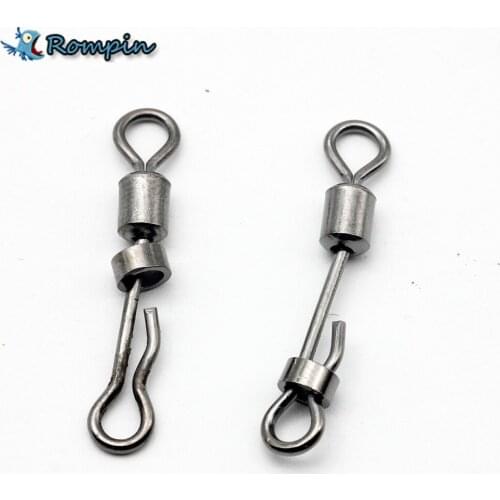 Rompin 10Pcs Quick Lock Change Swivel Interlock Snap Carp Fishing Steel Detachable Connector Black Nickel 30mm Terminal Tackle
