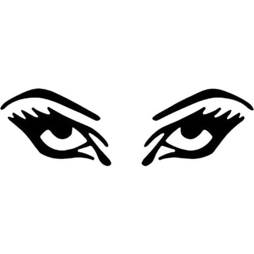Sexy Eye Lashes Car Sticker Motorcycle Fun Personalized Car Stickers Vinyl Decals Black/Silver 18*5.5CM T-00279