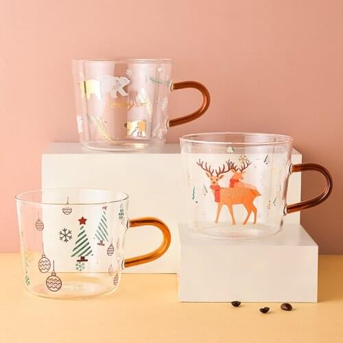 Ins wind resistant high temperature glass creative milk tea water cup household large capacity milk cup breakfast cup juice cup