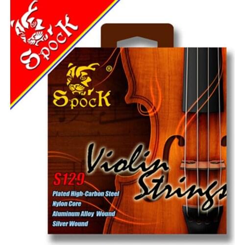 Spock S129 Silver Wound Violin Strings Nylon Core Aluminum Alloy Wound Plated High Carbon Steel fit for 3/4 4/4 Violin