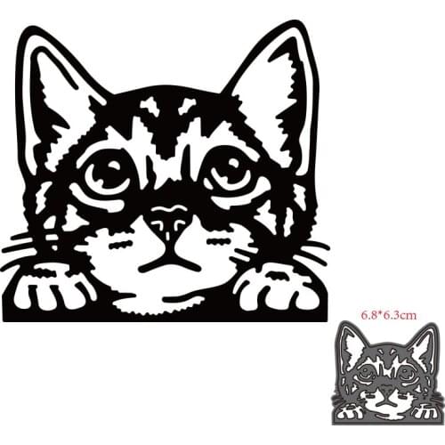 TOP EXPRESSION Cat Metal Dies Stencil Template for Embossing DIY Scrapbooking Paper Album Gifts Cards Making New Dies for 2021
