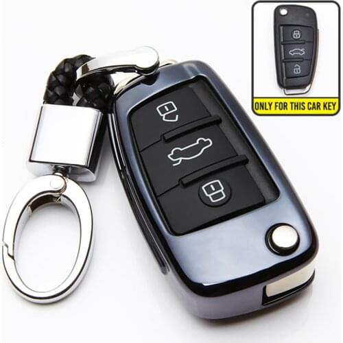 TPU Car Remote Key Fob Shell Cover Case For Audi A1 S1 A3 S3 A4 A6 RS6 TT Q3 Q7 2005 2006 2007 2008 2009-2013 3Button Styling