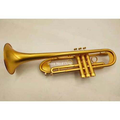 High Quality Bb Trumpet Yellow Brass Bell Professional Musical instrument With Case Free Shipping