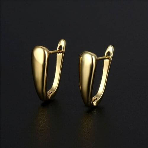 WTLTC Personality Metal Brass U Shaped Hoop Earrings Simple Small Tiny Ear Huggie Earrings INS Hot Shiny Charms Earrings Hoops