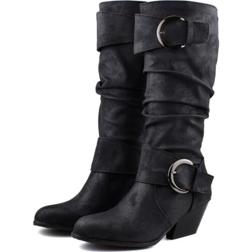 BLXQPYT Fashion New Big size 34-48 Winter Knee High Boots women high Heels Riding High Quality Warm ladies botas mujer 578-2