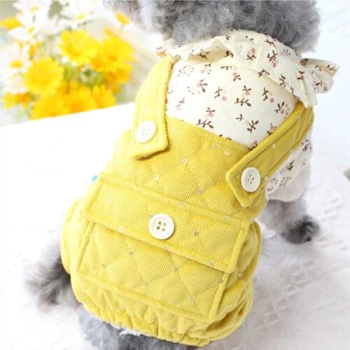 2021 Winter Dog Clothing Jumpsuit Thicken Warm Dog Clothes Outfit Garment Puppu Small Dog Costumes Overalls Dropship Pet Apparel