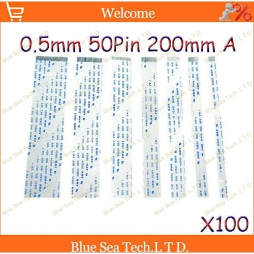 100 pcs FFC FPC Flexible Flat Cable 0.5mm pitch 50pin 200mm Isotropy A cable,20624.Welcome custom-made Order