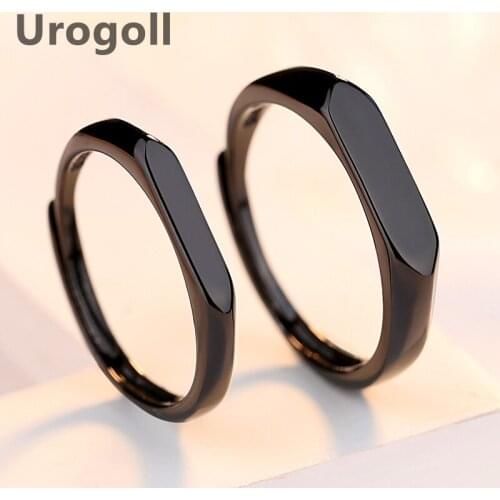 Noble Women Man Ring Pure 925 Sterling Silver Rings Black Ring Couple Jewelry Accessories Wedding Rings For Lover