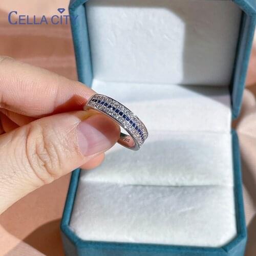 Cellacity Classic 925 sterling silver rings for women with 5a zircon gemstones wedding party wholesale gift size 6-10