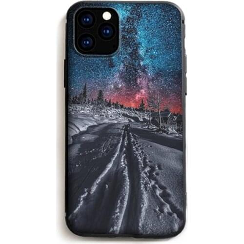 Night snow scenery Phone Case for iPhone 11 12 Pro mini pro XS MAX 8 7 6 6S Plus X 5S SE 2020 XR