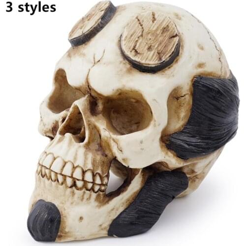 MRZOOT Resin Skull Head Japanese Human Head Portrait Decoration Halloween Gift Personalized Home Decoration