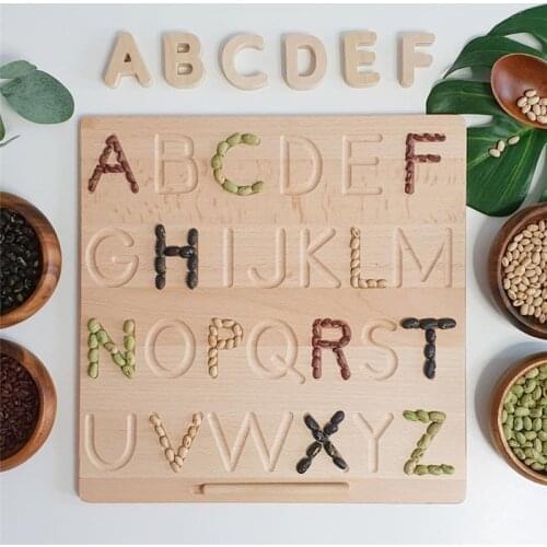 Wooden Tracing Board Rainbow Nordic Wood Toys Writing Practice Learning Letters Digitals Toys Montessori Educational Wooden Toys