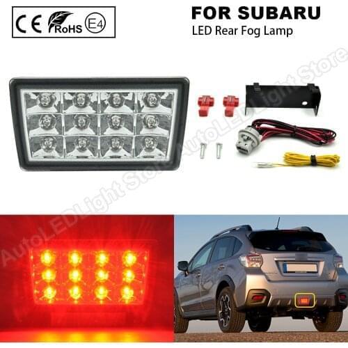 F1 Style strobe LED Rear Fog Light Lamp Tail Brake Light Kit Clear lens 12V Red Light For Subaru WRX/STi Impreza XV Crosstrek