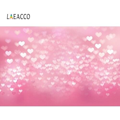 Laeacco Pink Love Heart Polka Dot Birthday Party Baby Child Portrait Photo Background Photographic Backdrop For Photo Studio