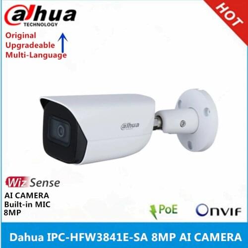 Dahua IPC-HFW3841E-SA 8MP IP Camera IR30M Built-in Mic & SD card slot IP67 SMD Plus WizSense bullet Camera