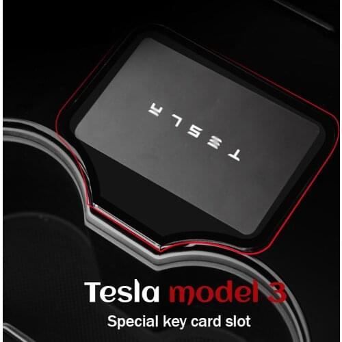 Key position of Tesla model 3 bracket decoration car accessories engine start card slot frame