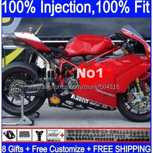 Injection Body For DUCATI 749S 999S 749 999 S R Bodywork 121MC.98 749-999 03 04 749R 999R 2003 2004 OEM Fairing kit Factory Red