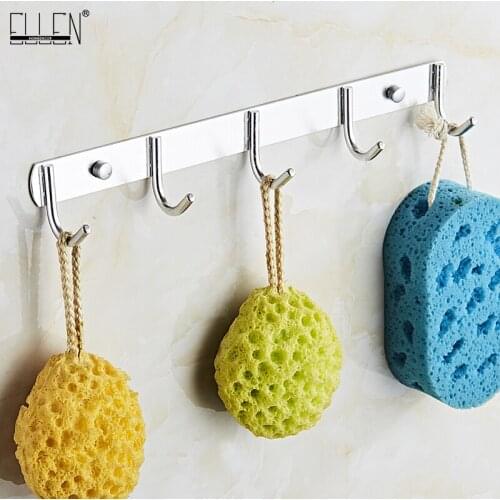 Bathroom Robe Hook 5 Hooks Stainless Steel 304 Polished Door Hanger Towel Hanger