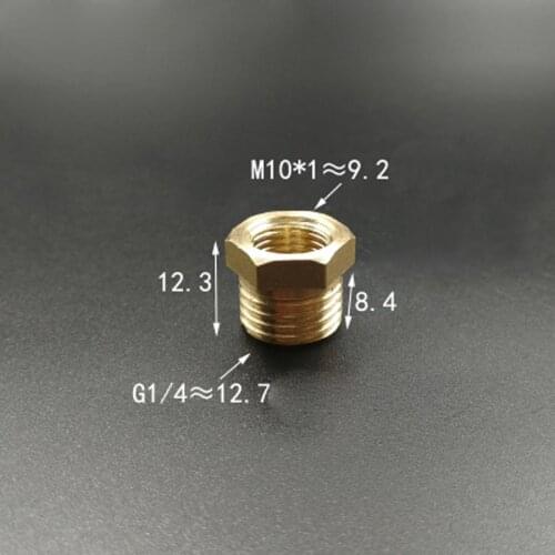 M10x1mm Female Turn DN8 1/4" BSPP Male Brass Connection Bushing Adapter Reducer Pipe Fitting Coupler