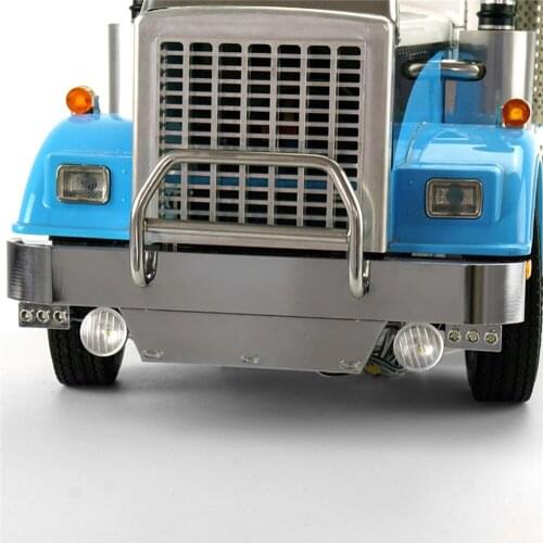 Metal Front Bumper with Light for 1/14 TAMIYA King Hauler Tractor Trucks RC Truck DIY Model Car Accessories