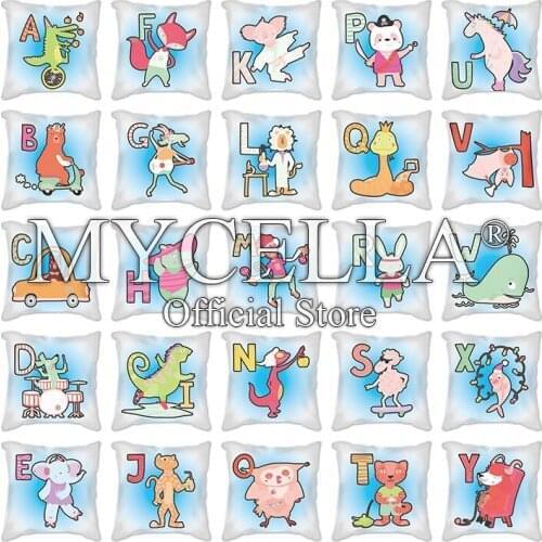 Cartoon Alphabet Letter Pillow Case Polyester Cushion Cover Decoration Home Sofa Decorative Pillowcase Decor Pillowcover