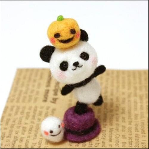 Pandas Halloween Creative Gift Making for Pandas wool needlepoint kit wool felt needle felting decoration craft needlecraft DIY
