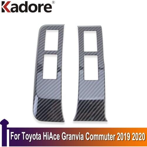 For Toyota HiAce Granvia Commuter 2019 2020 Carbon Fiber Instrument Dashboard Panel Cover Trim Interior Car Accessories Sticker