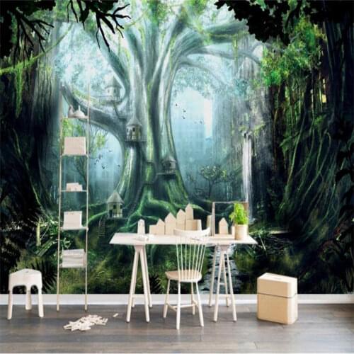 3D Mural Wallpaper Custom Home Improvement 3D Wallpaper Green woods Home Decor Living Room Bedroom TV Backdrop Photo Wallpaper