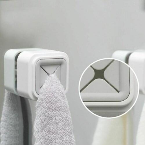 Wall Mounted Self Adhesive Cloth Tea Towel Rack Napkin Push In Holder Kitchen Bathroom 2 Colors