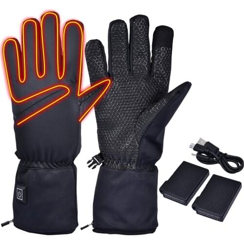 Women Men Rechargeable Electric Heated Gloves Battery Powered Gloves,Waterproof Touchscreen Hand Warmer Gloves For Skiing Kindly