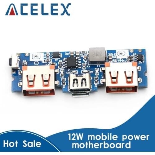 Lithium Battery Charger Board LED Dual USB 5V 2.4A Micro/Type-C USB Mobile Power Bank 18650 Charging Module