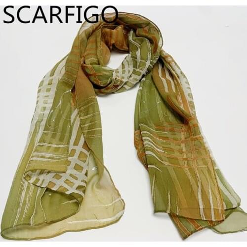 SCARFIGO Silk Long Scarf For Women 160*50CM Printing Scarf Wraps Shawl Soft Scarves