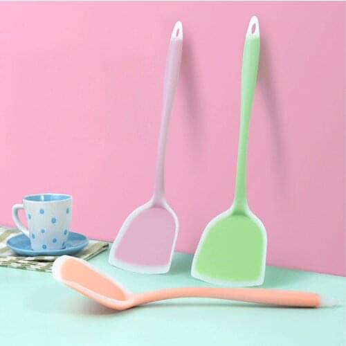 Silicone Kitchen Ware Non-stick Set Cooking Utensils Tools Egg Fish Frying Pan Scoop Fried Shovel Spatula Cooking Utensils