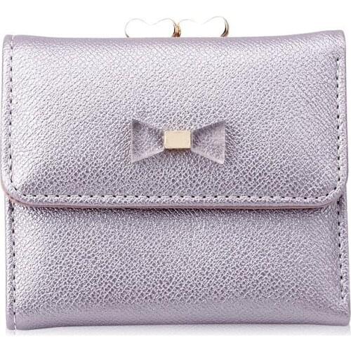 Cute Bow Knot Women Wallet Small Lady Coin Purse Short Brand Designer Female Wallet Mini Change Purse Pocket