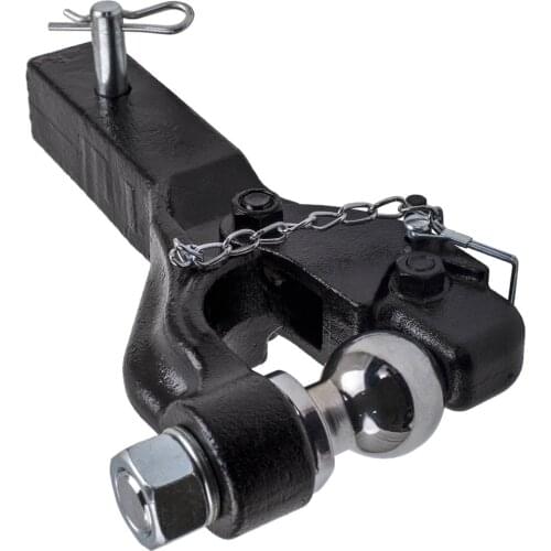 For Heavy Duty 8 Ton Ball Combo Pintle Tow Hook Receiver Arm Hitch Towing 4WD Truck