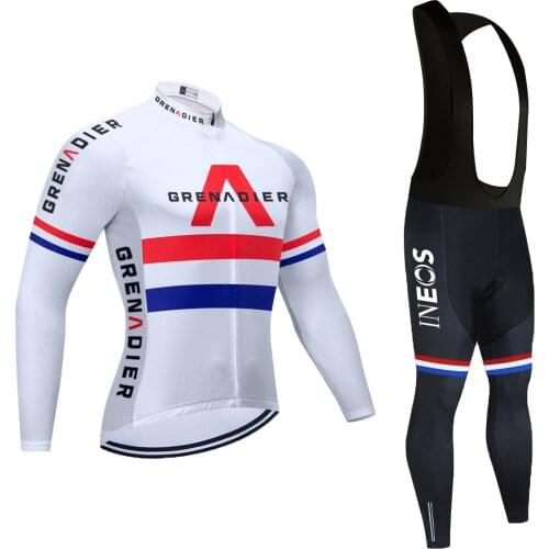 INEOS Bike Jersey Set Bicycle Team Long Sleeve Cycling Clothes 2021 Spring Premium MTB Mountain Bike Bib Uniform Suit 20