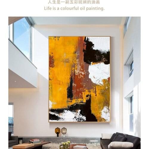Yellow Canvas Painting High Skilled Living Room Restaurant Interior Decoration Picture Wall Art Hand Painted Oil Painting